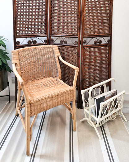 Vintage Bamboo & Wicker Accent Chair