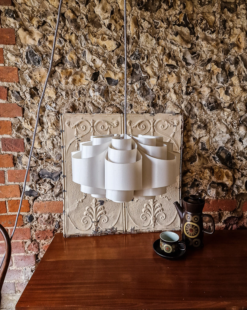 Mid Century Plug & Hang Fabric Ceiling Pendant Light