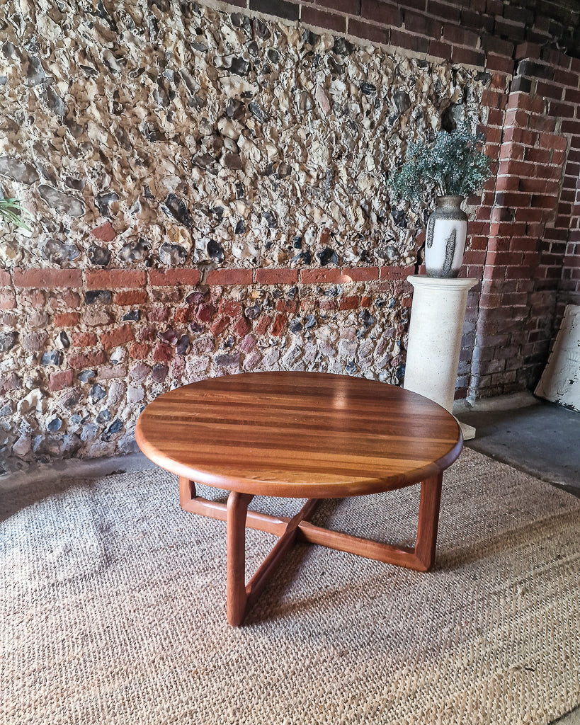 Mid Century Round Teak Large Coffee Table