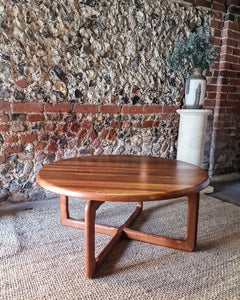 Mid Century Round Teak Large Coffee Table