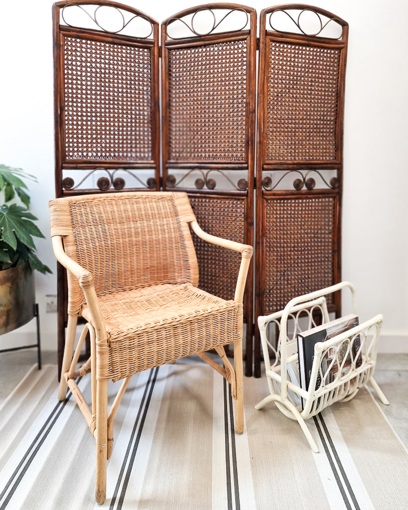 Vintage Bamboo & Wicker Accent Chair