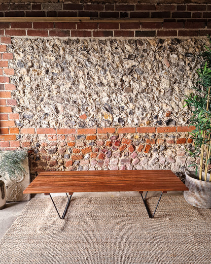 Mid Century Teak Hall Bench / Coffee Table