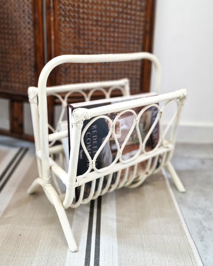 Vintage Bamboo Painted Magazine Rack
