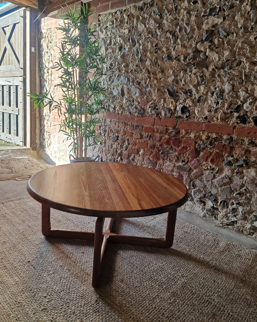 Mid Century Round Teak Large Coffee Table