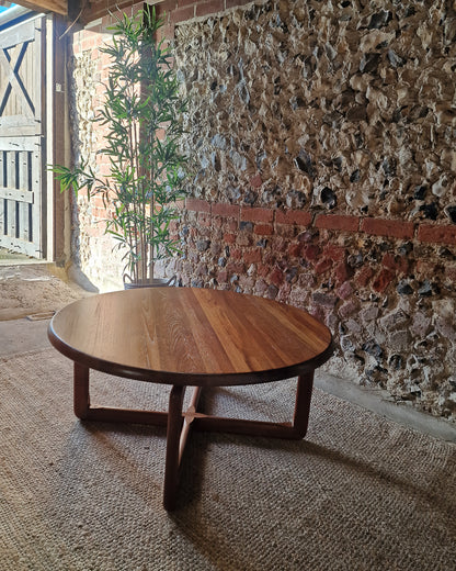 Mid Century Round Teak Large Coffee Table