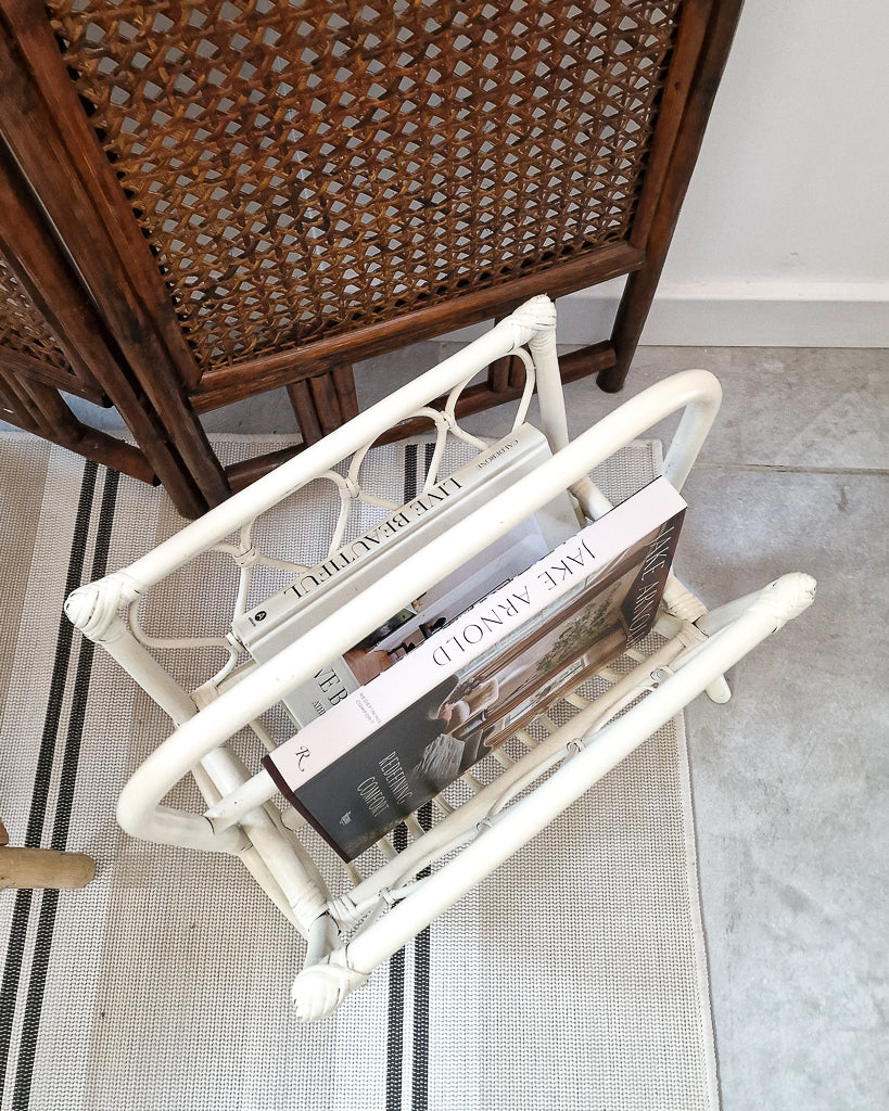 Vintage Bamboo Painted Magazine Rack