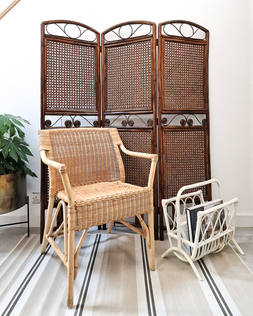Vintage Bamboo & Wicker Accent Chair