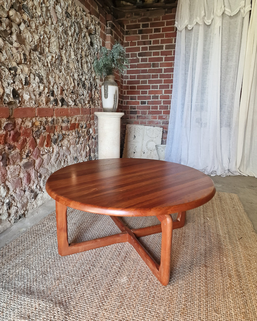 Mid Century Round Teak Large Coffee Table