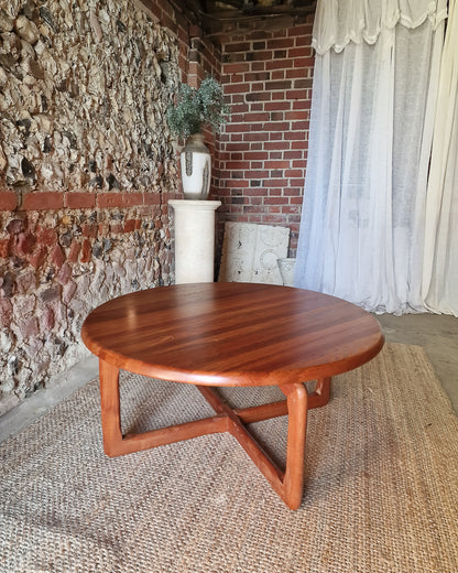 Mid Century Round Teak Large Coffee Table