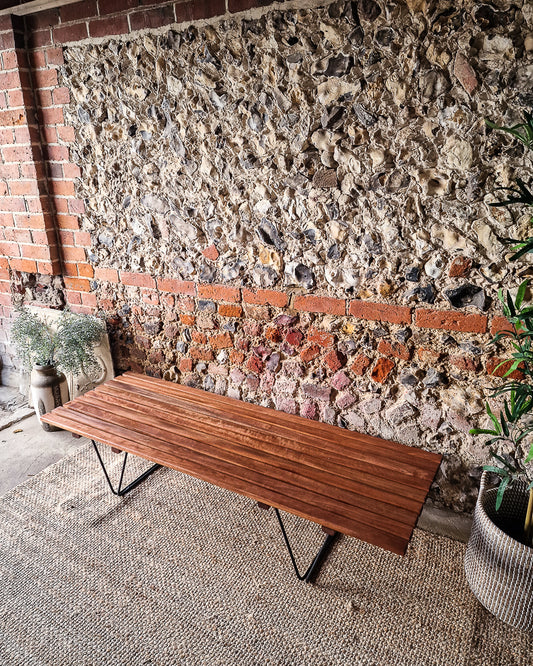 Mid Century Teak Hall Bench / Coffee Table