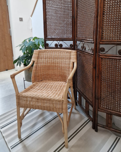 Vintage Bamboo & Wicker Accent Chair