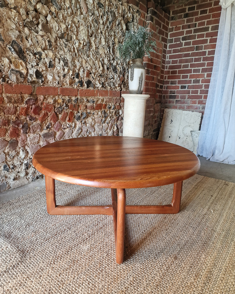 Mid Century Round Teak Large Coffee Table