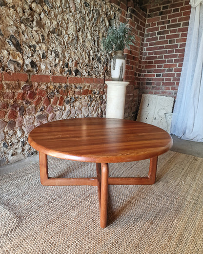 Mid Century Round Teak Large Coffee Table