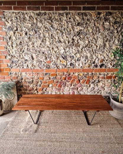 Mid Century Teak Hall Bench / Coffee Table