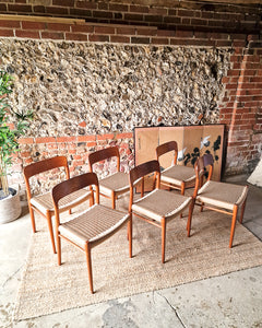 Mid Century Neils Moller Model 75 Dining Chairs (Set of 6)