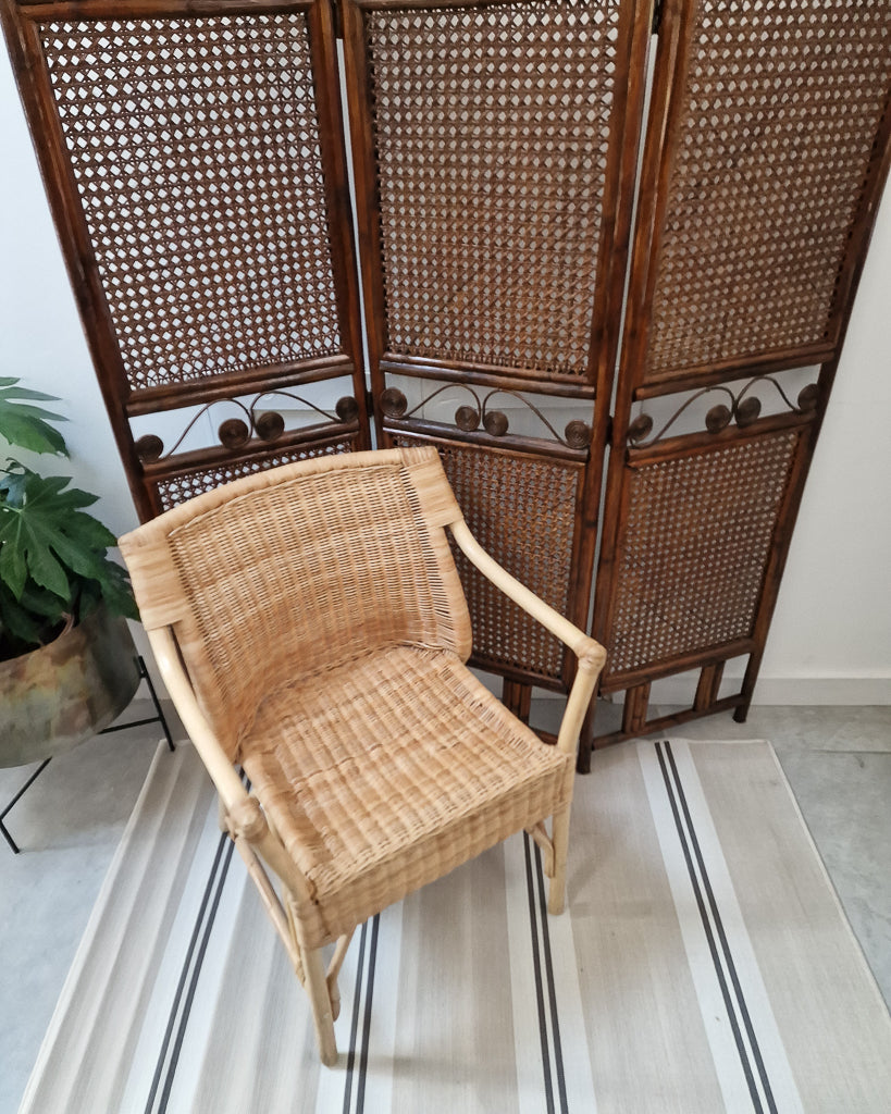 Vintage Bamboo & Wicker Accent Chair