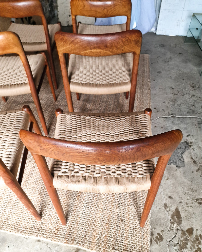 Mid Century Neils Moller Model 75 Dining Chairs (Set of 6)