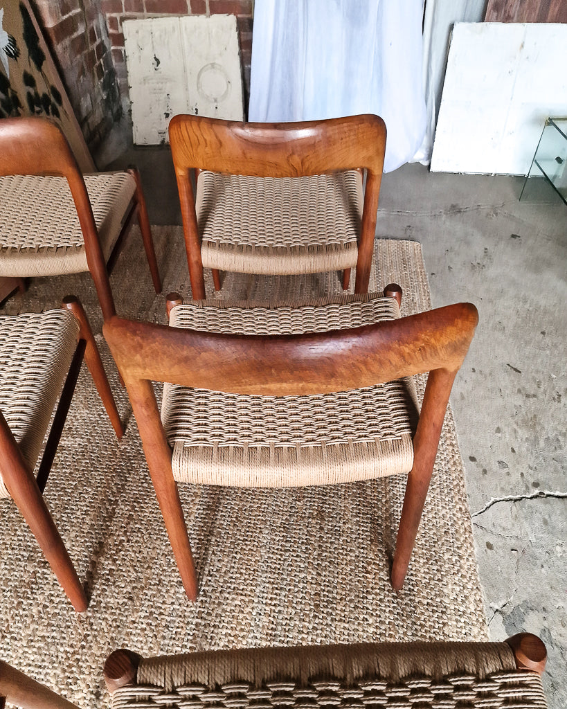 Mid Century Neils Moller Model 75 Dining Chairs (Set of 6)