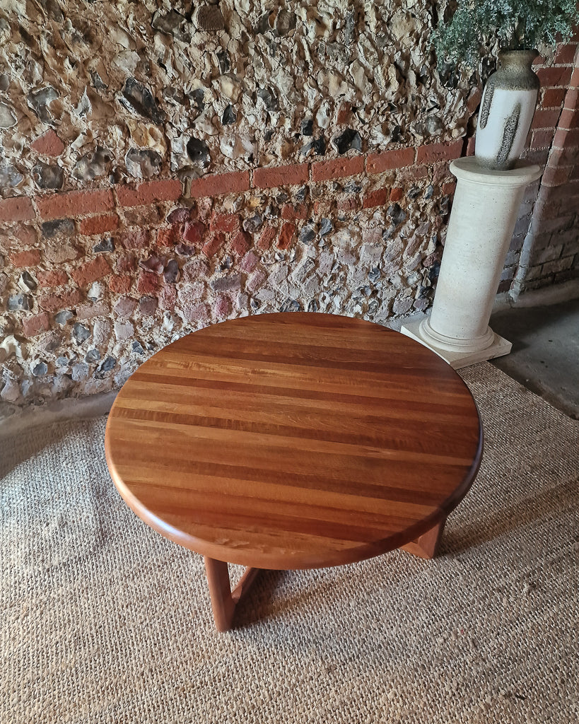 Mid Century Round Teak Large Coffee Table