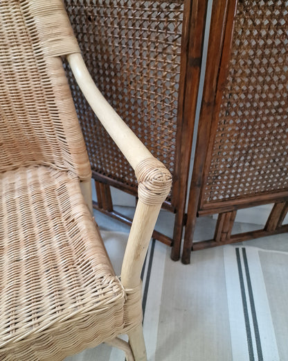 Vintage Bamboo & Wicker Accent Chair