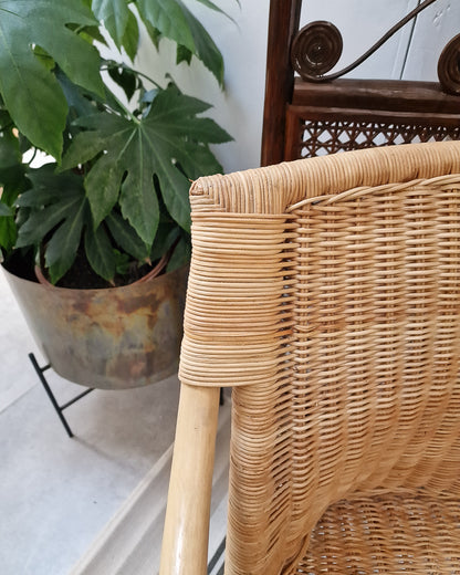 Vintage Bamboo & Wicker Accent Chair