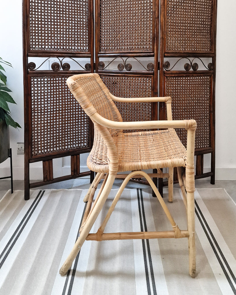 Vintage Bamboo & Wicker Accent Chair