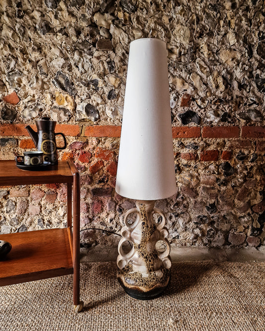 Large German Pottery Fat Lava Floor Lamp