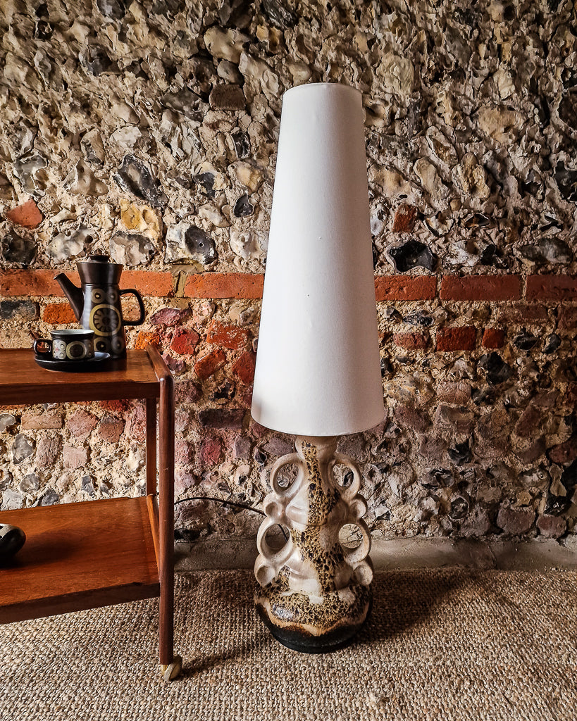 Large German Pottery Fat Lava Floor Lamp