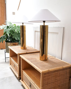 Mid Century Brass  Cynical Table Lamps (Pair)