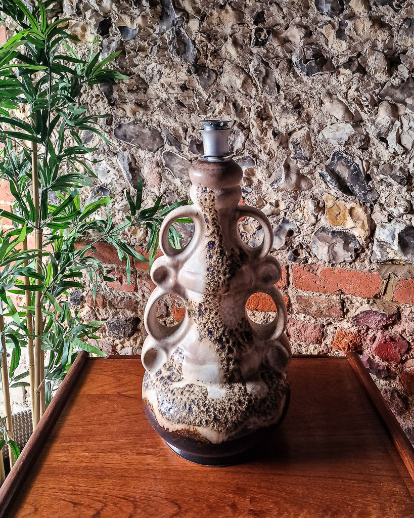 Large German Pottery Fat Lava Floor Lamp