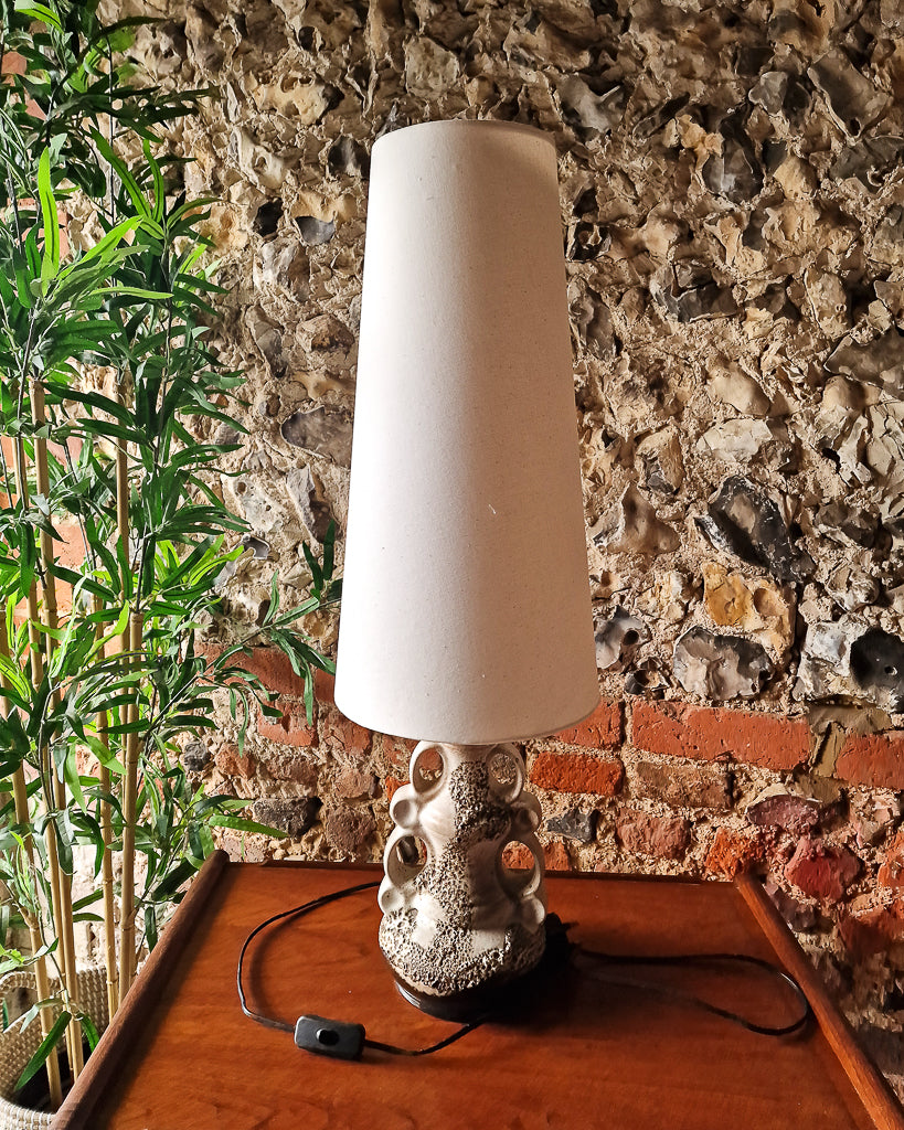 Medium German Pottery Fat Lava Table Lamp