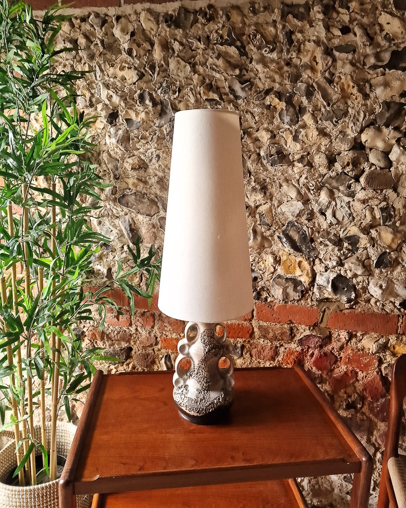 Medium German Pottery Fat Lava Table Lamp