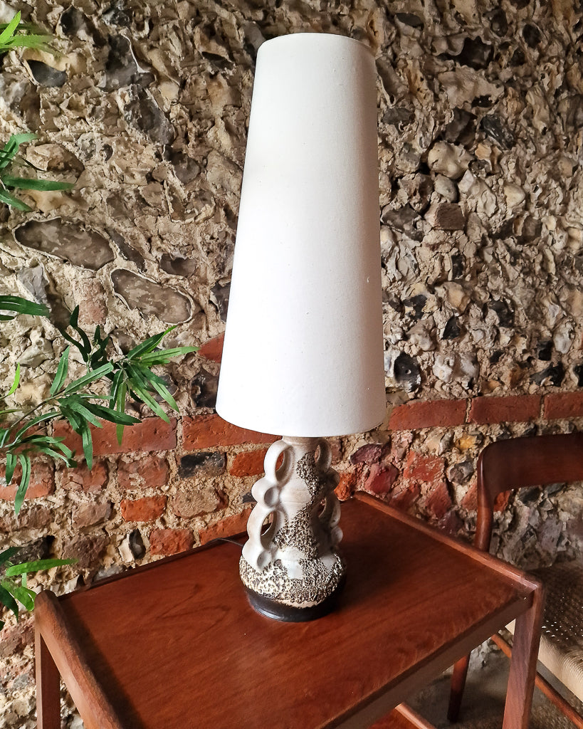 Medium German Pottery Fat Lava Table Lamp