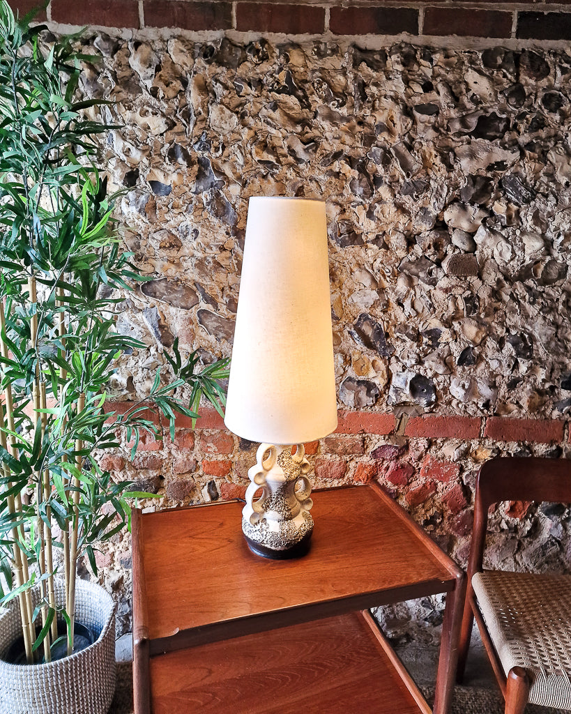 Medium German Pottery Fat Lava Table Lamp