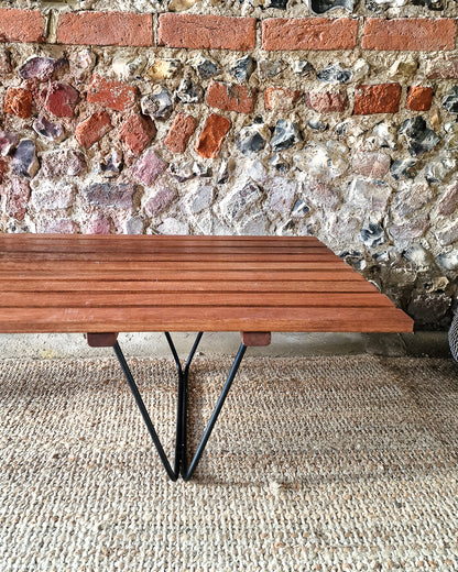 Mid Century Teak Hall Bench / Coffee Table