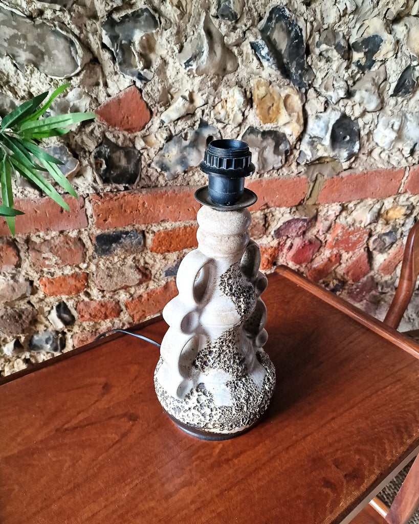Medium German Pottery Fat Lava Table Lamp