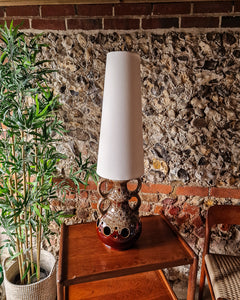 Large German Pottery Fat Lava Table Lamp