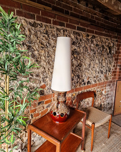 Large German Pottery Fat Lava Table Lamp