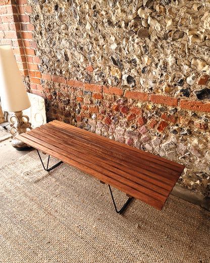 Mid Century Teak Hall Bench / Coffee Table
