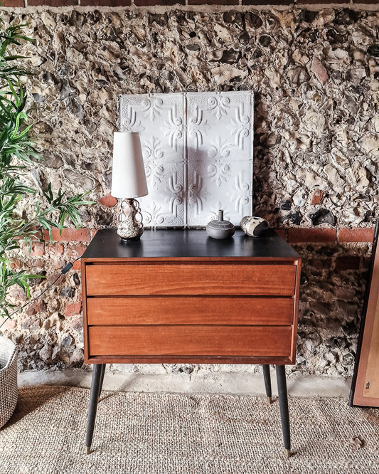 Small German Pottery Fat Lava Table Lamp (inc. Lampshade)