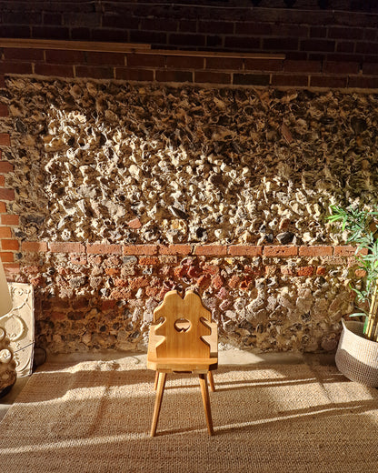 Brutalist Pine Dining Chairs (x4)