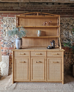 Mid Century Bamboo Kitchen Dresser