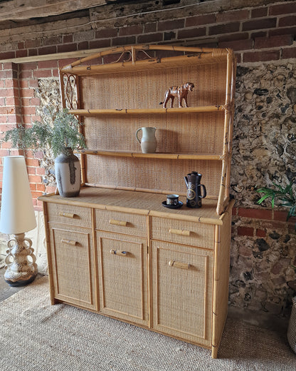 Mid Century Bamboo Kitchen Dresser