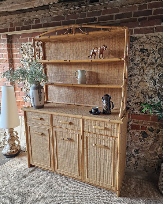 Mid Century Bamboo Kitchen Dresser