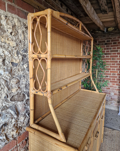 Mid Century Bamboo Kitchen Dresser