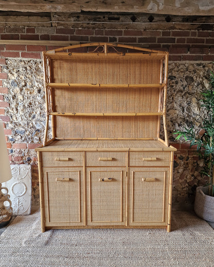 Mid Century Bamboo Kitchen Dresser
