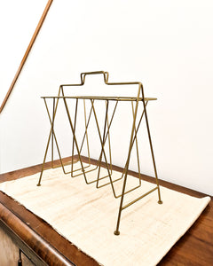 Vintage Brass Magazine Rack