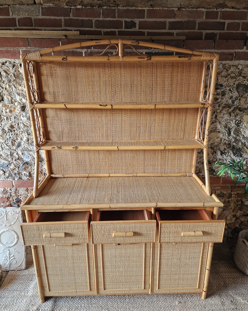 Mid Century Bamboo Kitchen Dresser