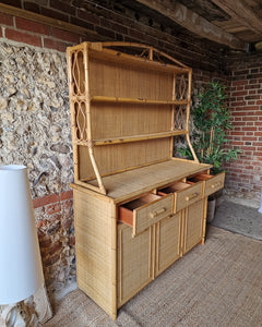 Mid Century Bamboo Kitchen Dresser