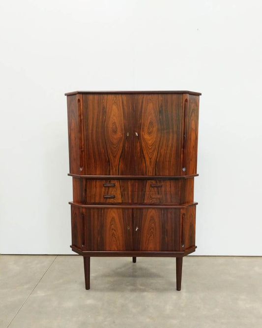 Mid Century Rosewood Corner Drinks Cabinet